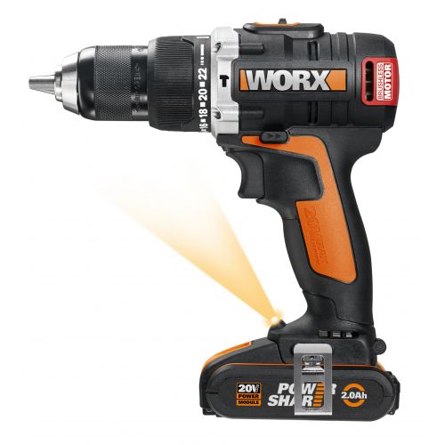 Worx WX373 - Taladro percutor Brushless 20V...