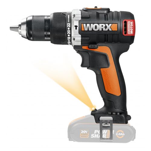 Worx WX373.9 - Taladro percutor Brushless 20V...