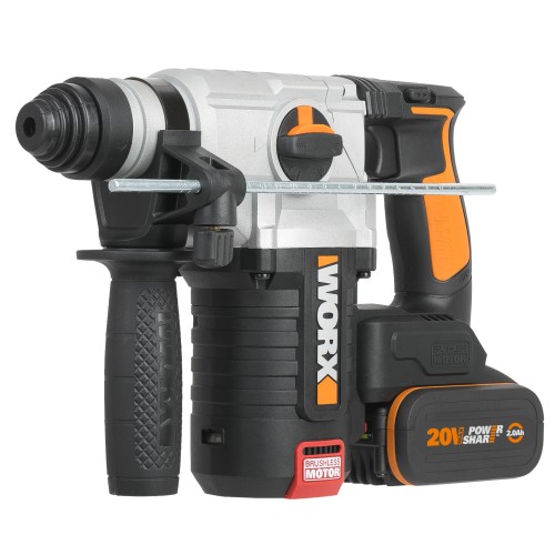 Worx WX380 - Martillo 4F Brushless 2,2J 20V 2 bat (4Ah + 4Ah)