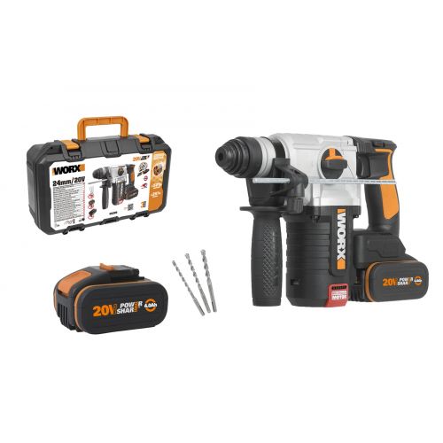 Worx WX380 - Martillo 4F Brushless 2,2J 20V 2...