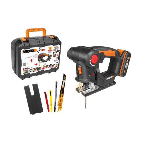 Worx WX550 - Sierra 2en1, sable/calar pendular 20V 2.0Ah (1bat)