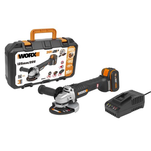 Worx WX812 - Amoladora Brushless 125mm 20V 4.0Ah (1 bat)