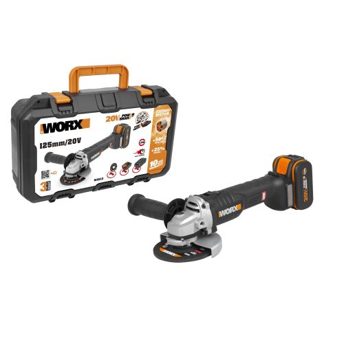 Worx WX812 - Amoladora Brushless 125mm 20V 4.0Ah (1 bat)