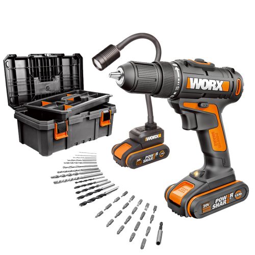 Worx WX977 - Taladro atornillador 20V + Lampara Snake