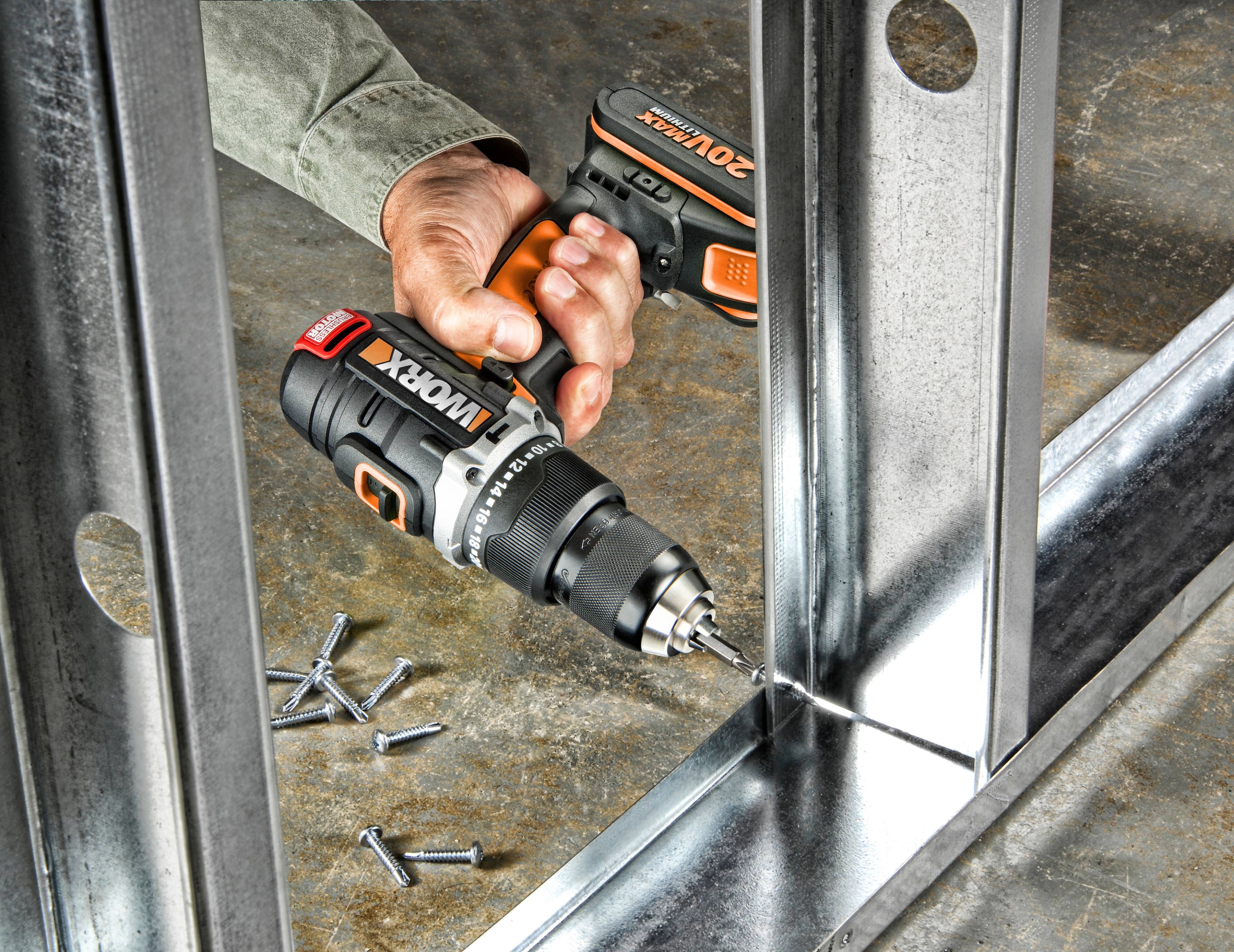 Worx WX373.9 - Taladro percutor Brushless 20V (S/bat)