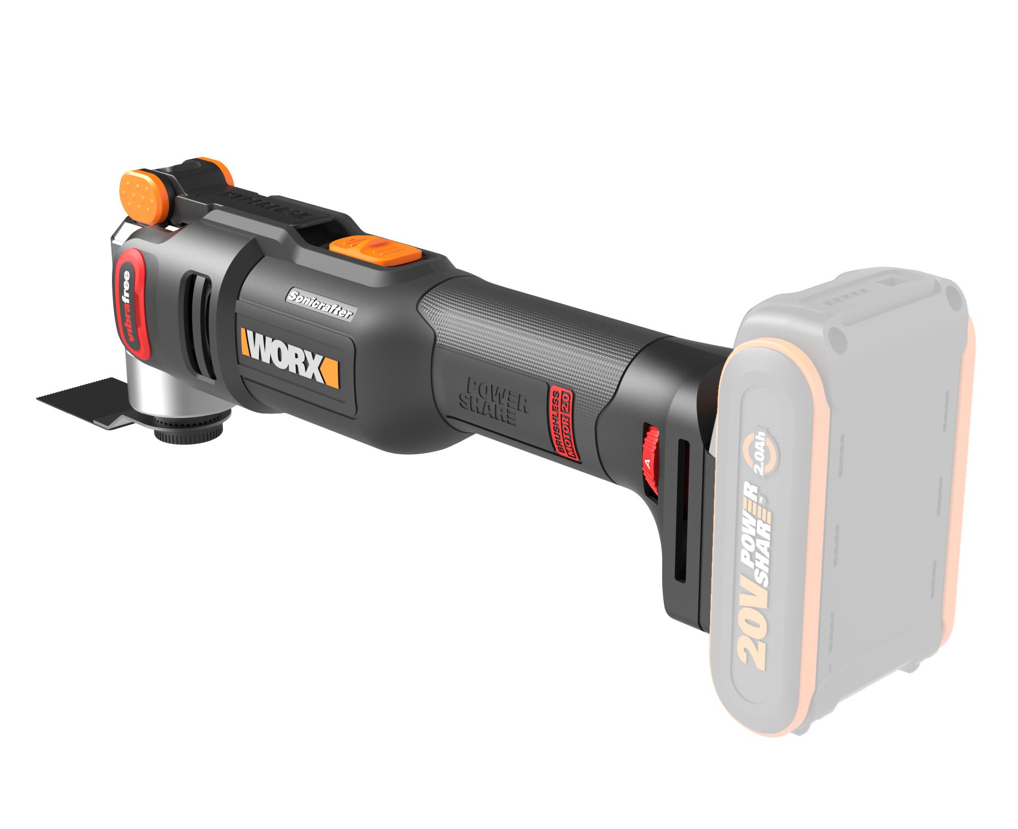 Worx WX698.9 - Multiherramienta Sonicrafter® BL NITRO 20V (S/bat)