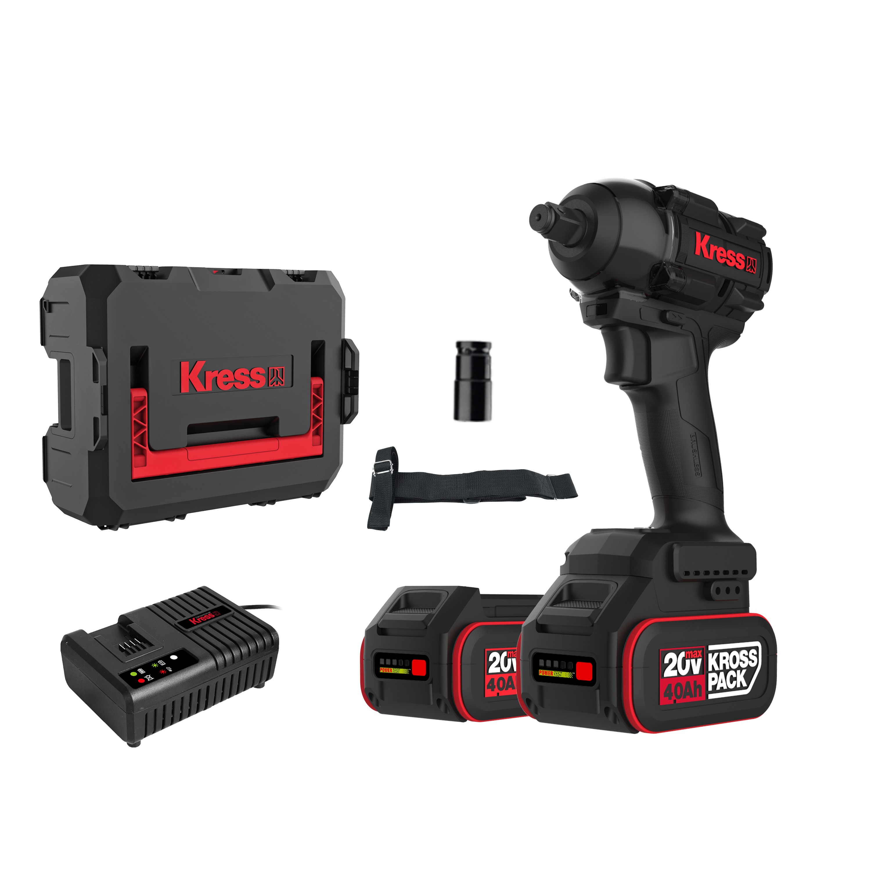 Llave de impacto Brushless 20V 2bat 4Ah 500Nm