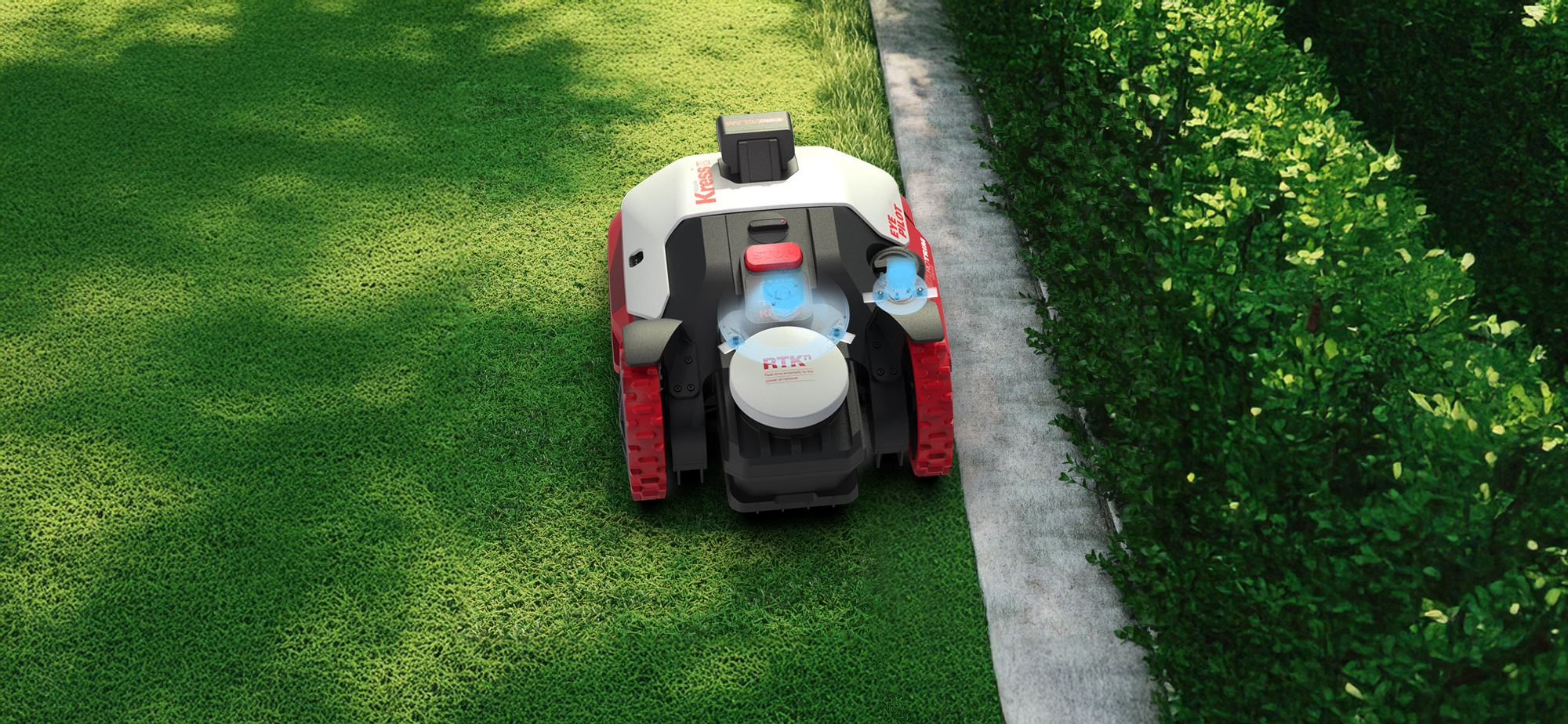 Robot cortacésped Kress EyePilot® RTKⁿ 700 m² AI con cámara Mono VSLAM con 4G integrado