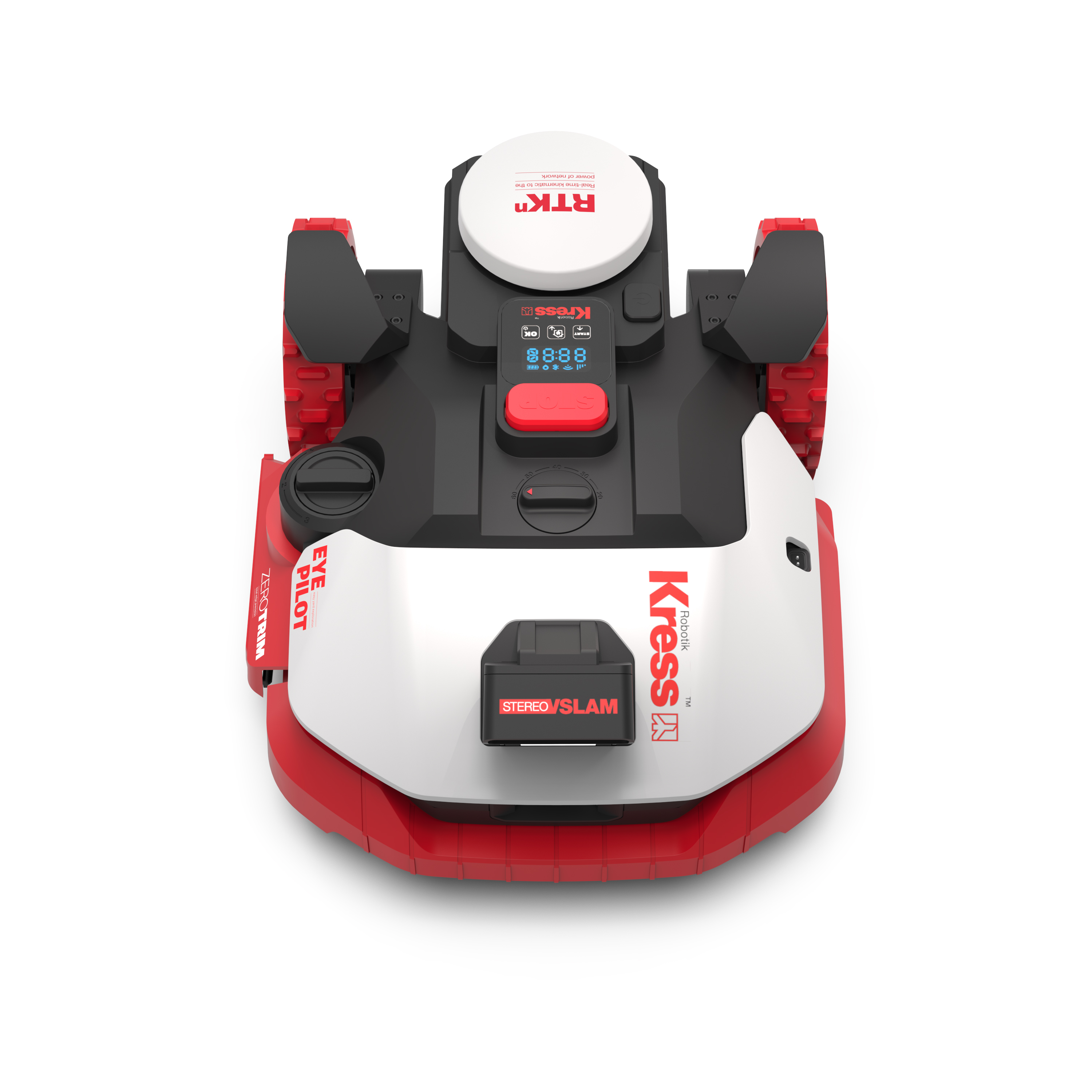 Robot cortacésped Kress EyePilot® RTKⁿ 1000 m² AI con cámara Stereo VSLAM  y ZeroTrim con 4G integrado