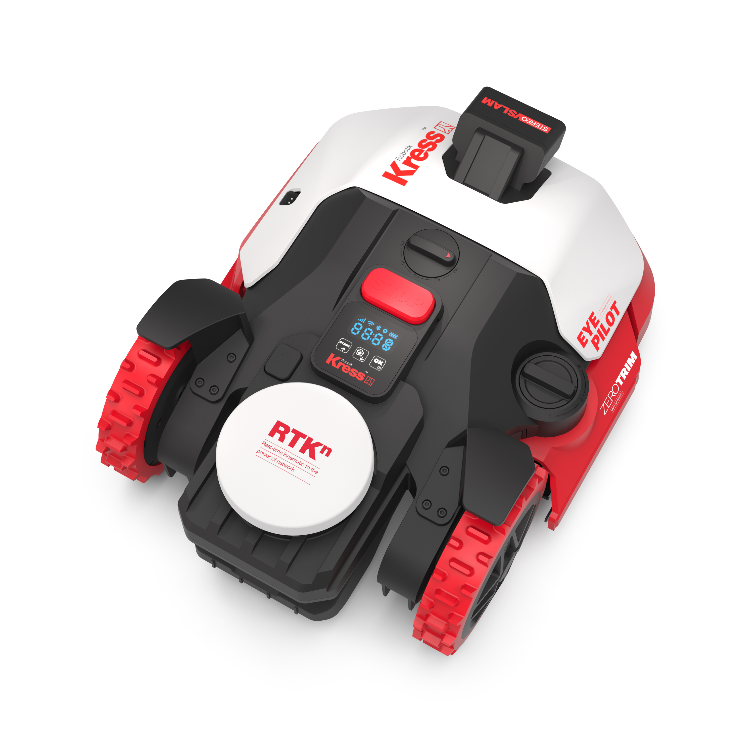 Robot cortacésped Kress EyePilot® RTKⁿ 1000 m² AI con cámara Stereo VSLAM  y ZeroTrim con 4G integrado