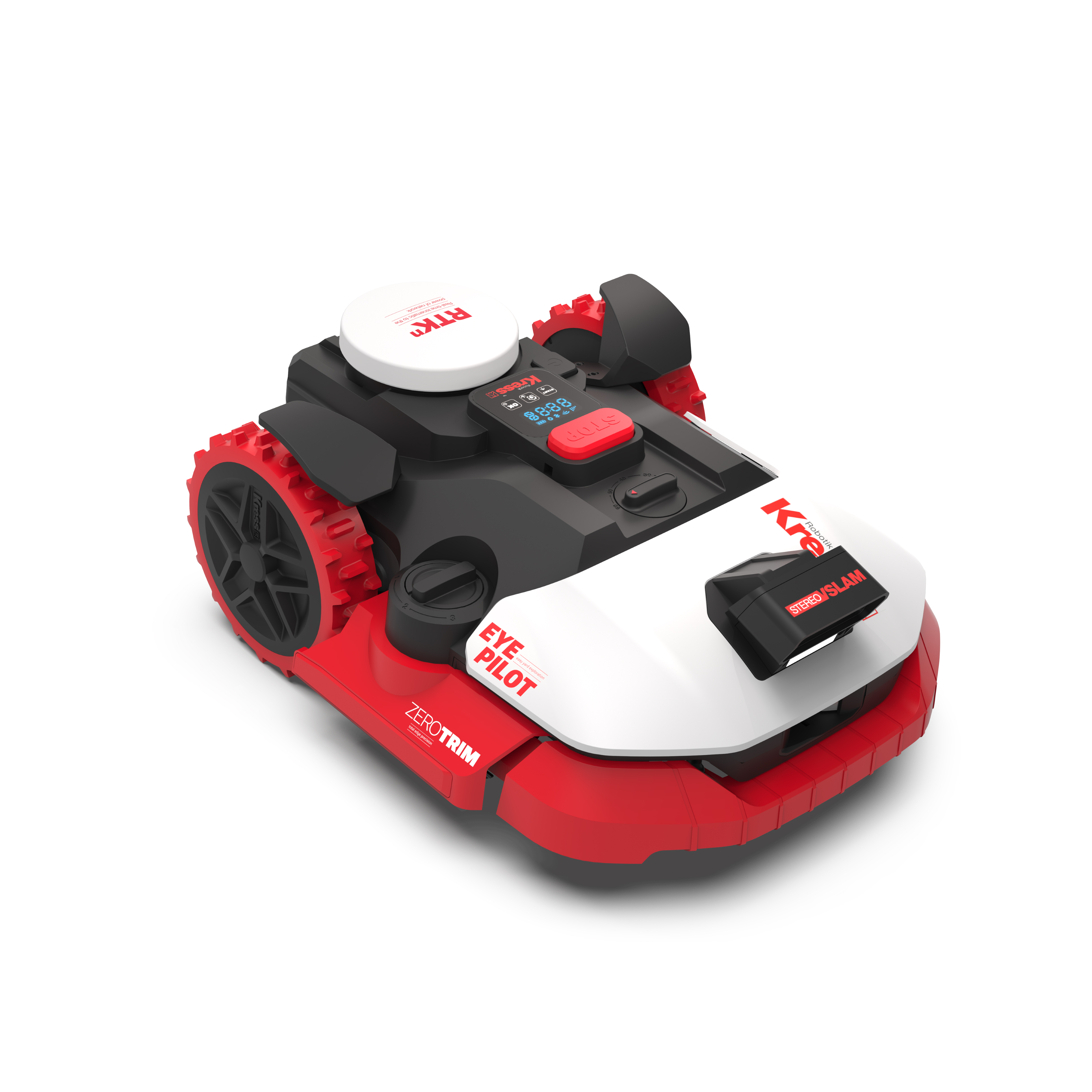 Robot cortacésped Kress EyePilot® RTKⁿ 1000 m² AI con cámara Stereo VSLAM  y ZeroTrim con 4G integrado
