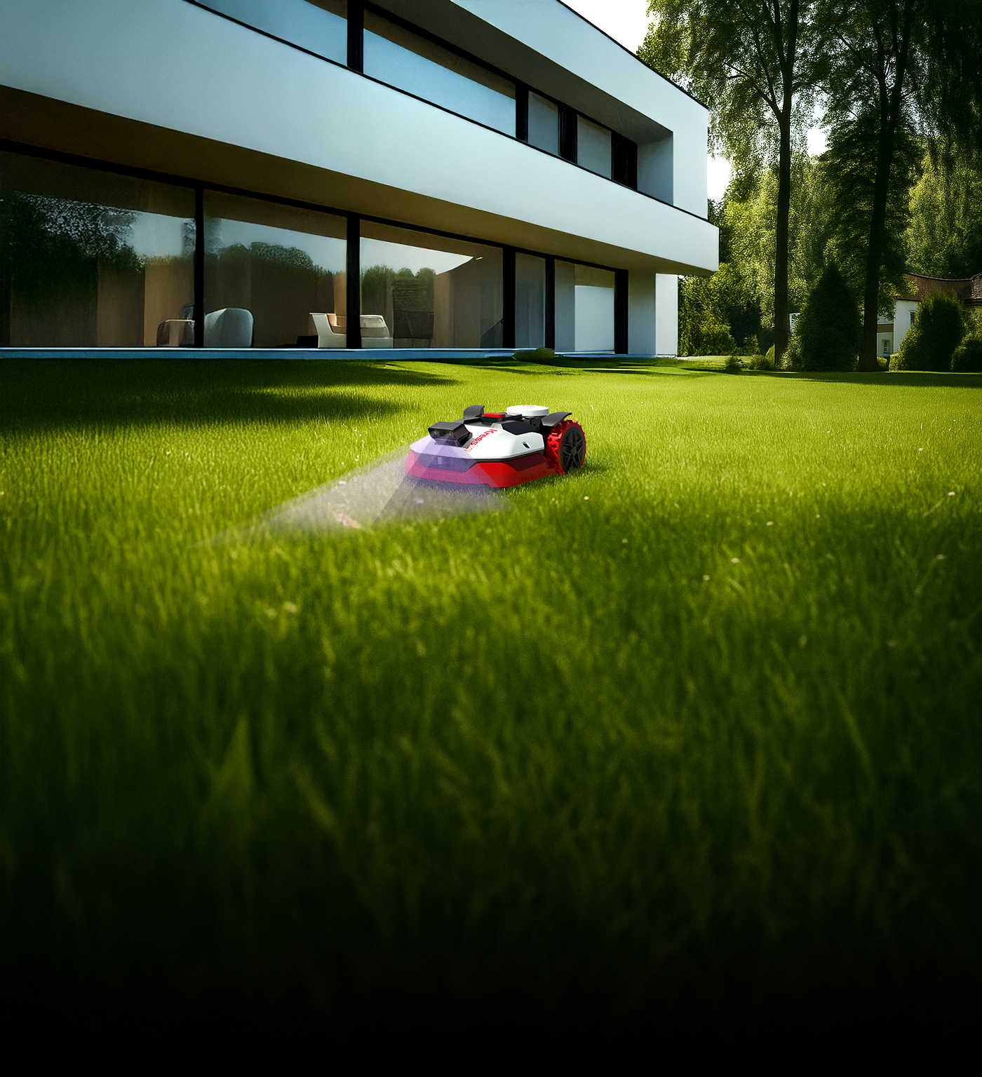 Robot cortacésped Kress EyePilot® RTKⁿ 1000 m² AI con cámara Stereo VSLAM  y ZeroTrim con 4G integrado