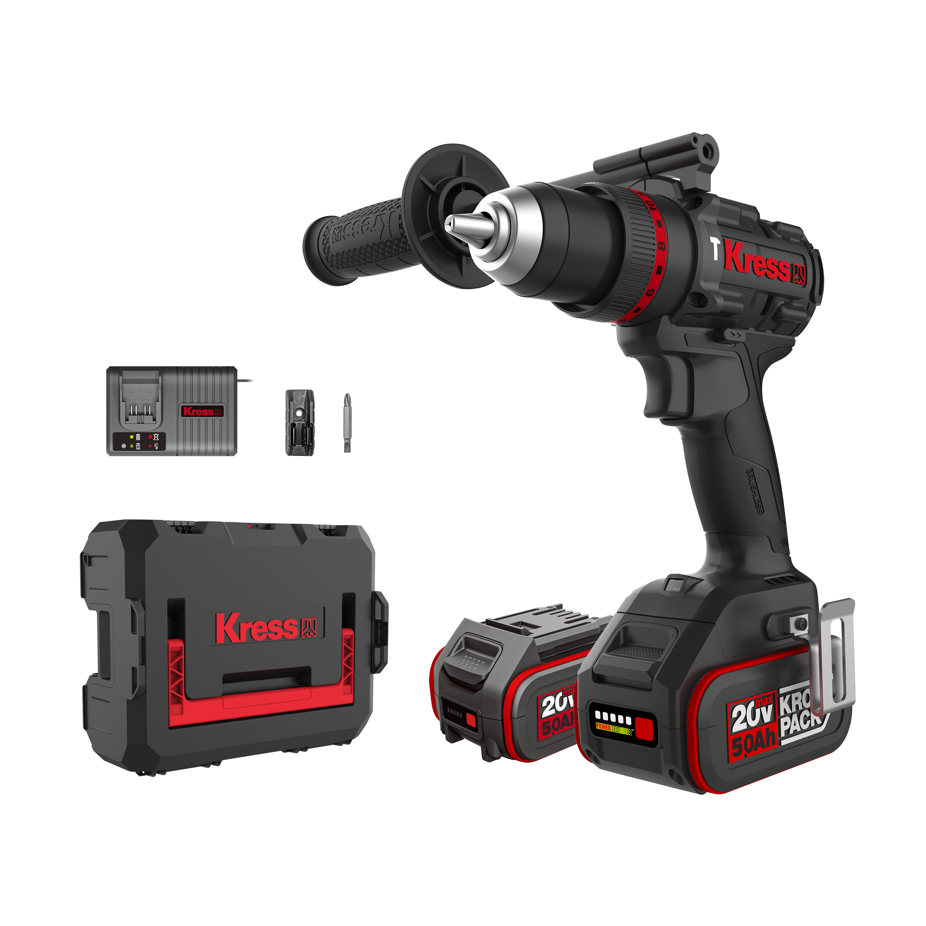 Taladro Percutor Brushless 20V 2bat 5Ah 95Nm