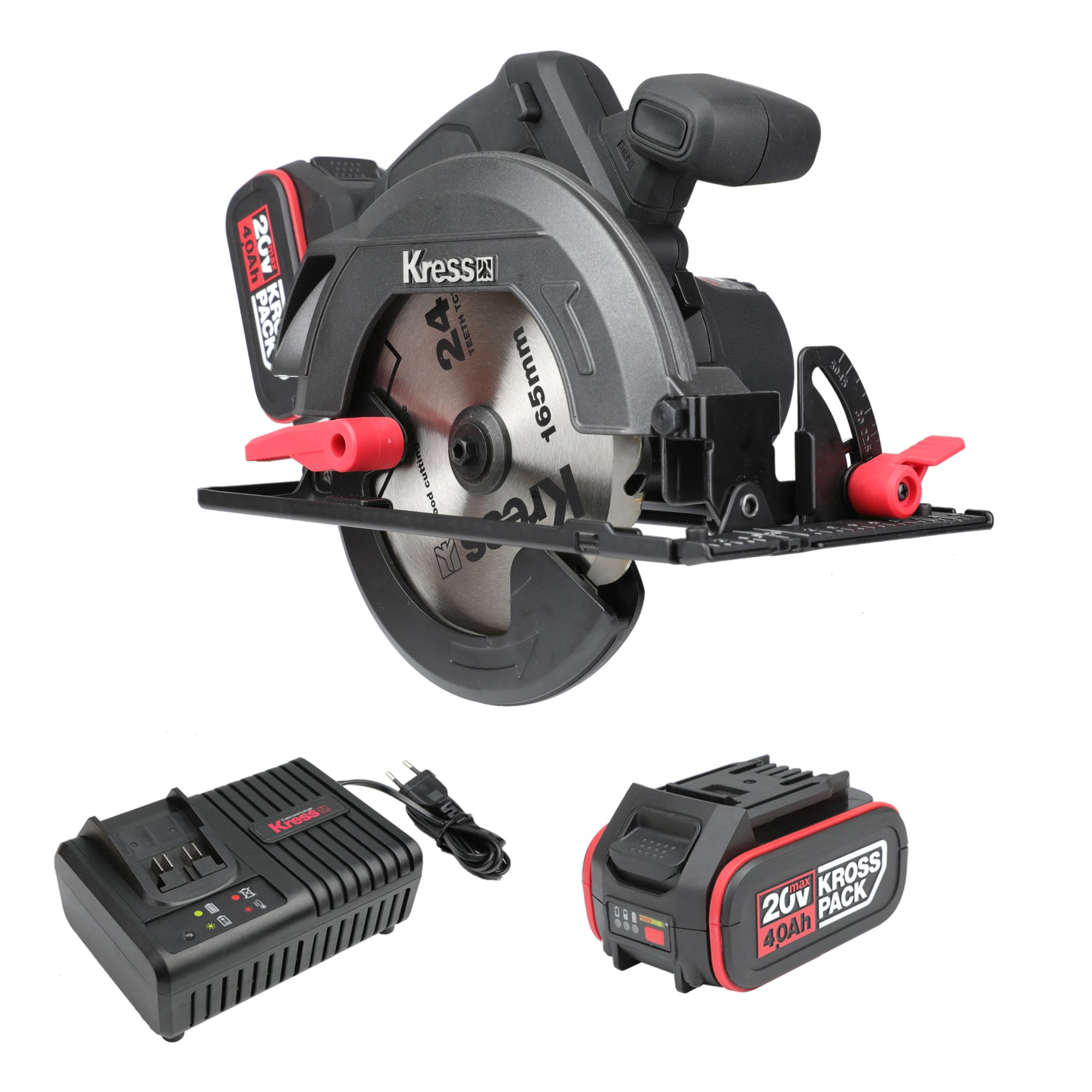 Sierra circular 165mm Brushless 20V 4Ah 2Bat