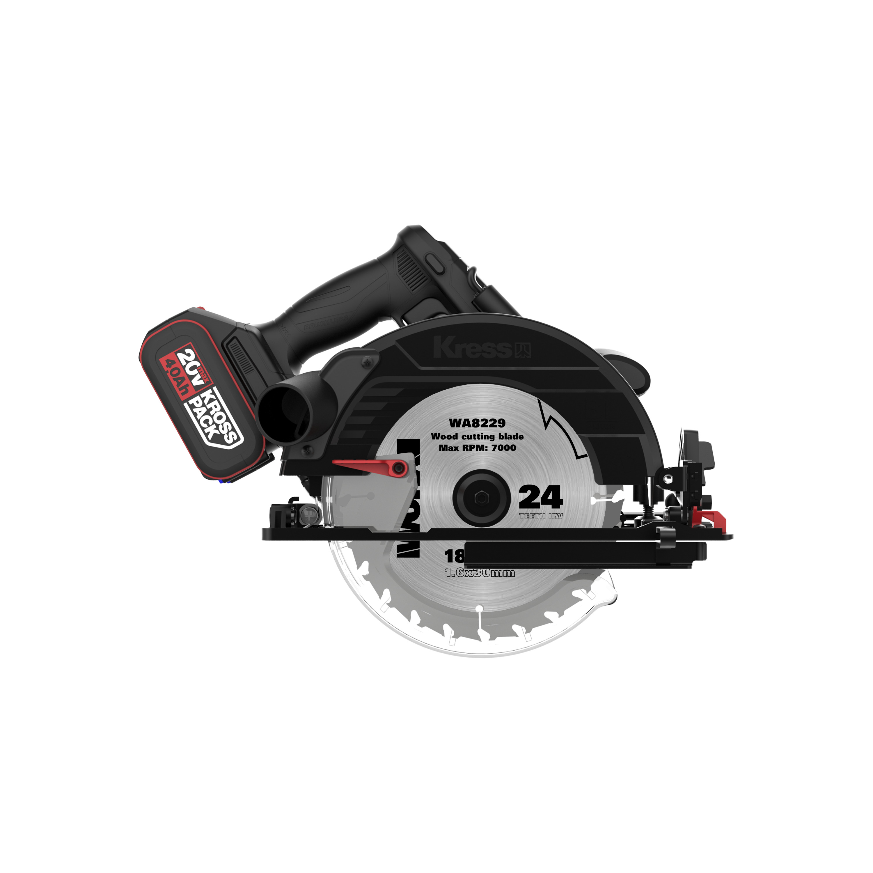 Sierra circular 185mm Brushless 20V 2bat 4Ah