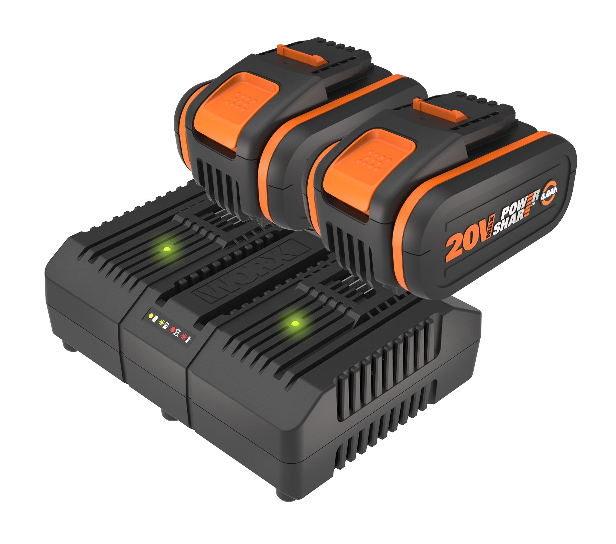 Pack 2 baterías 20V 4,0Ah + cargador doble