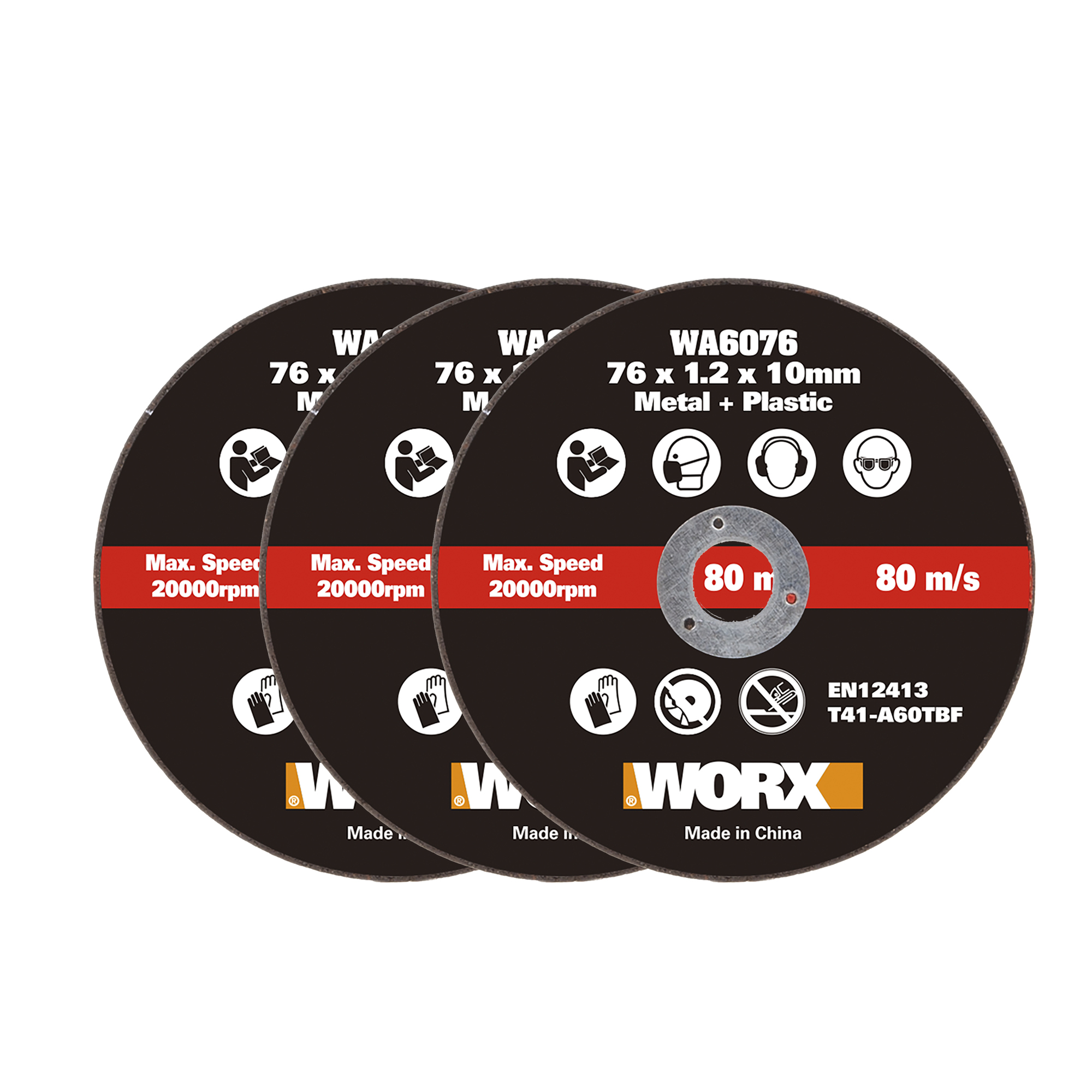 Worx WA6076.3 - 3 Discos de corte metal 76mm WX801/WX801.9