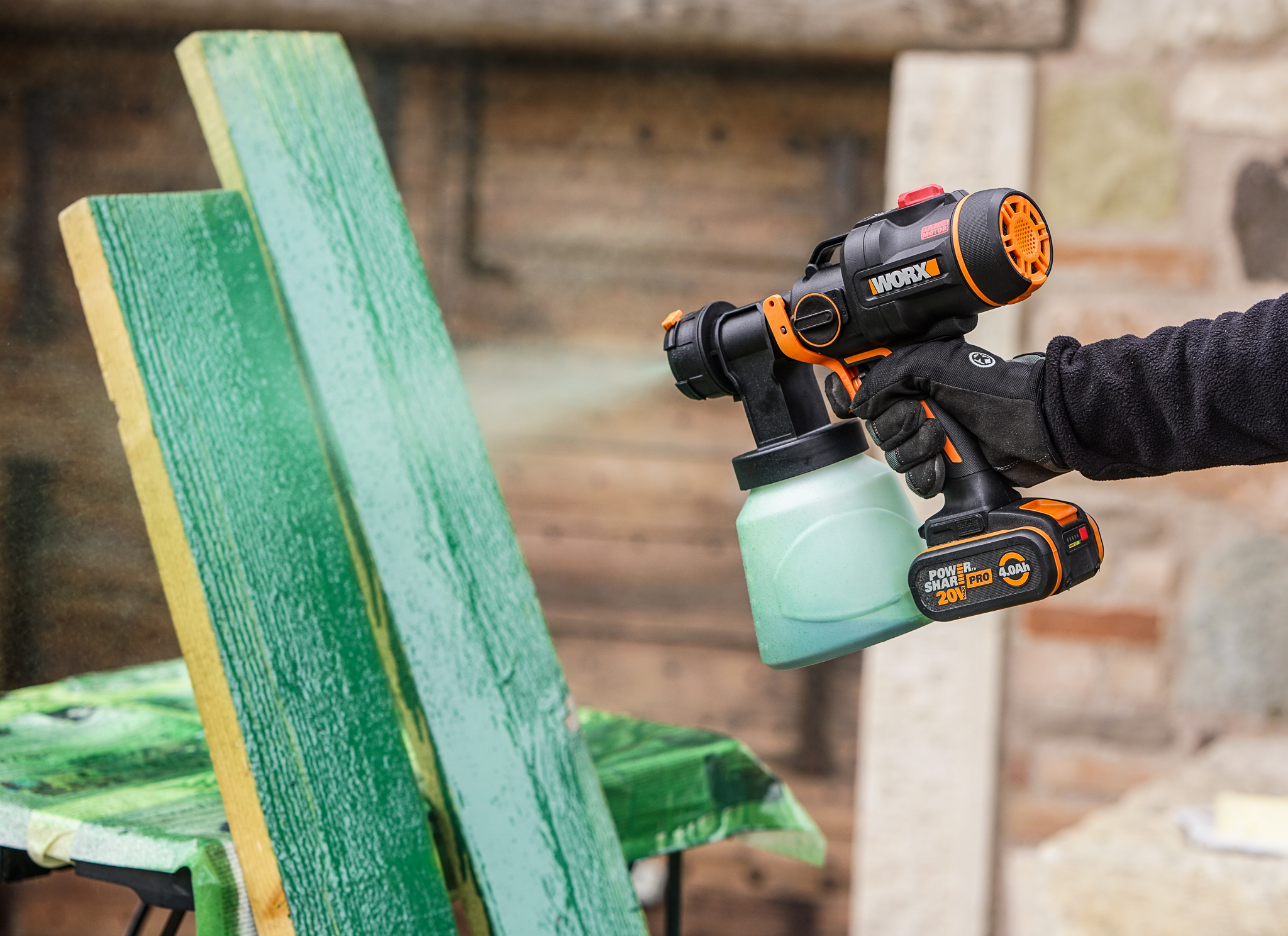 Worx WX020 - Pistola de pintura 20V (1bat 4.0Ah)