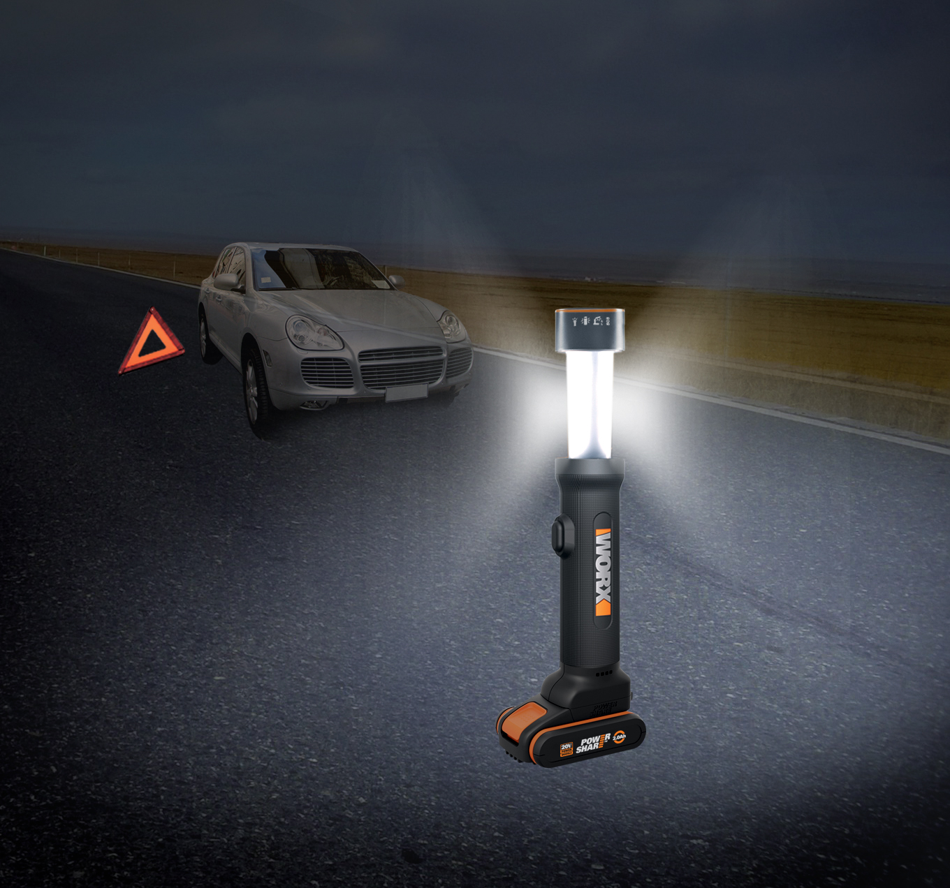 Worx WX027.9 - Linterna LED 4 funciones 20V (S/bat)