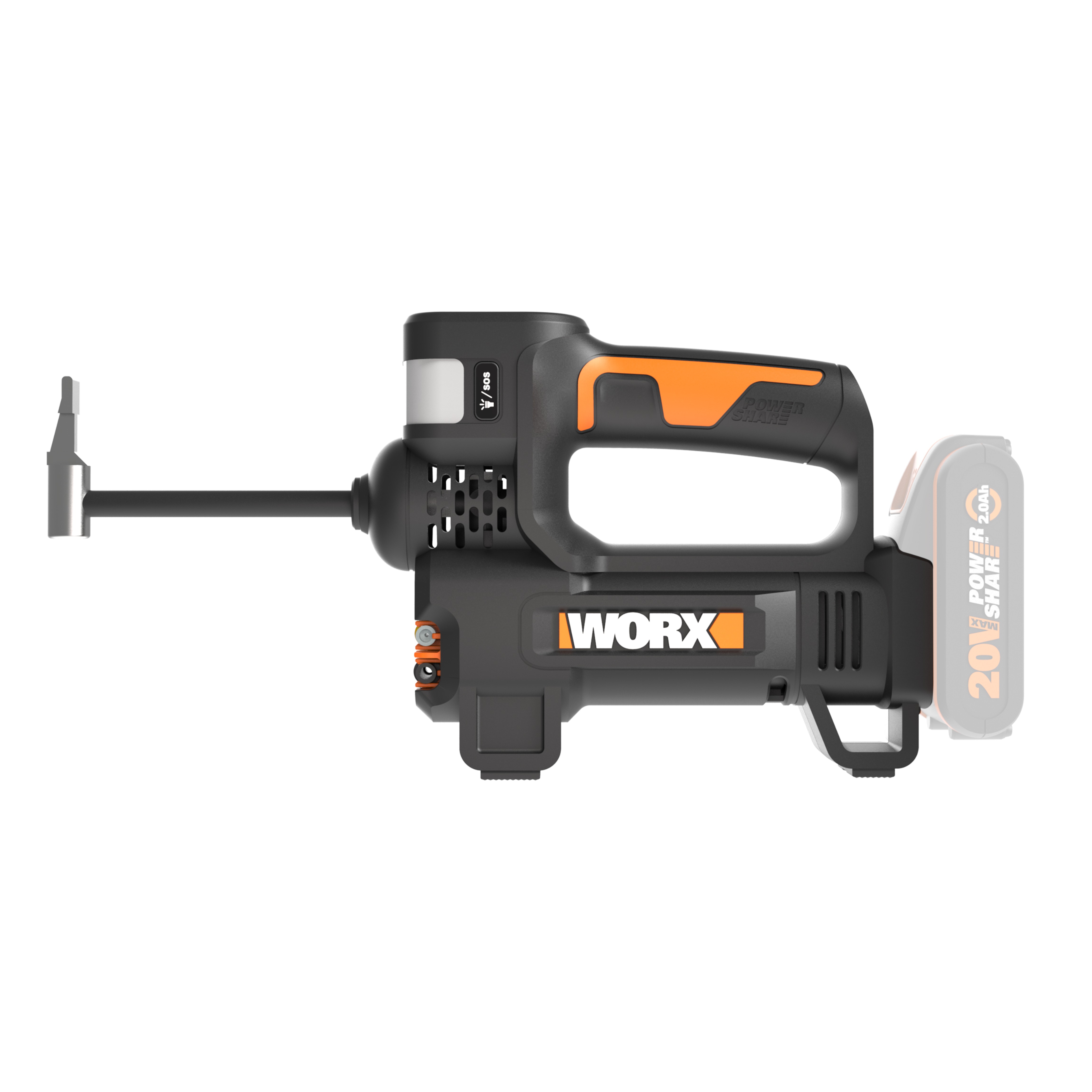 Worx WX092.9 - 2 en 1 Inflador y linterna 20V S/bat