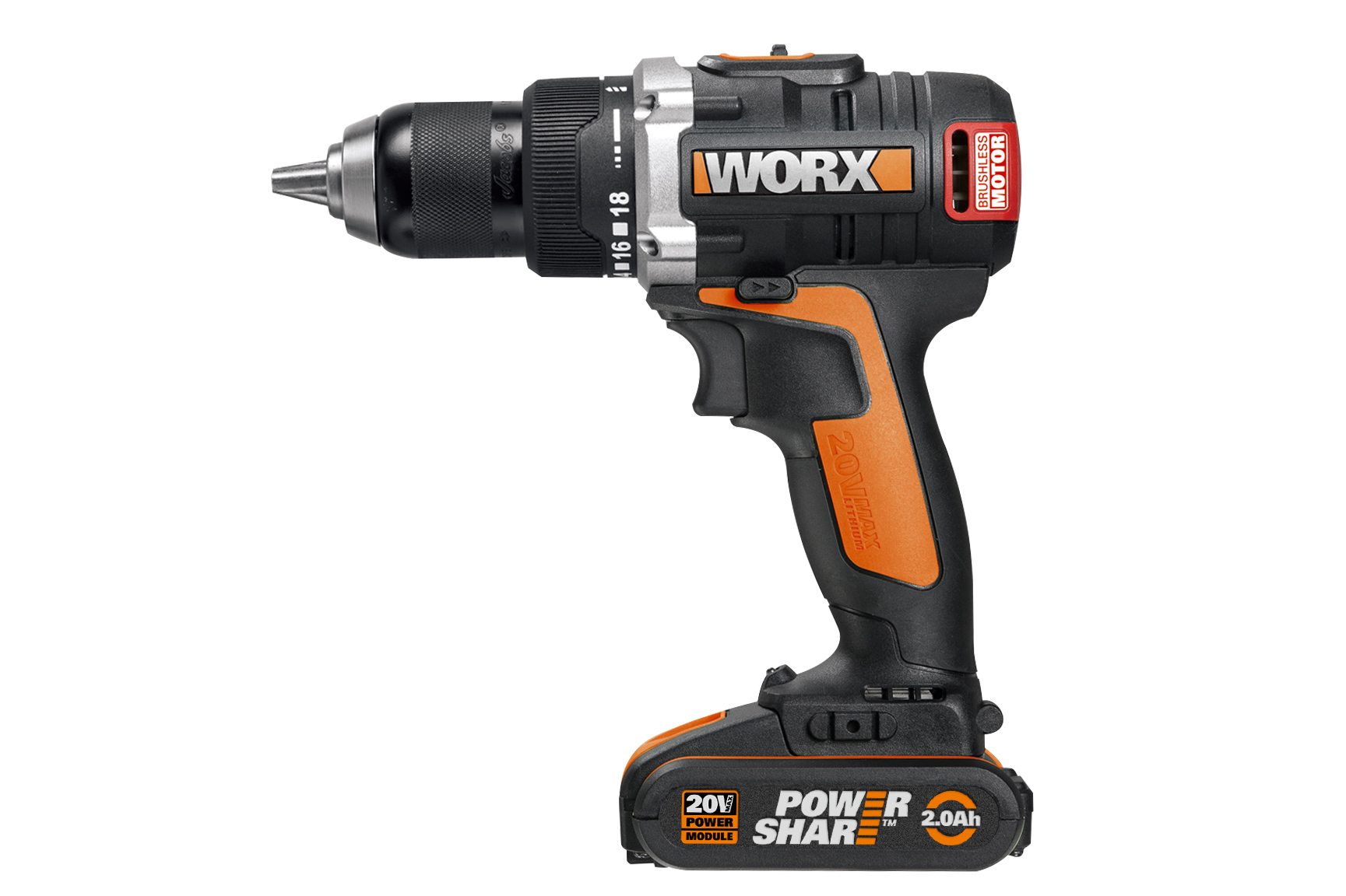 WX175 - Taladro Atornillador Brushless 20V 2Ah 2bat