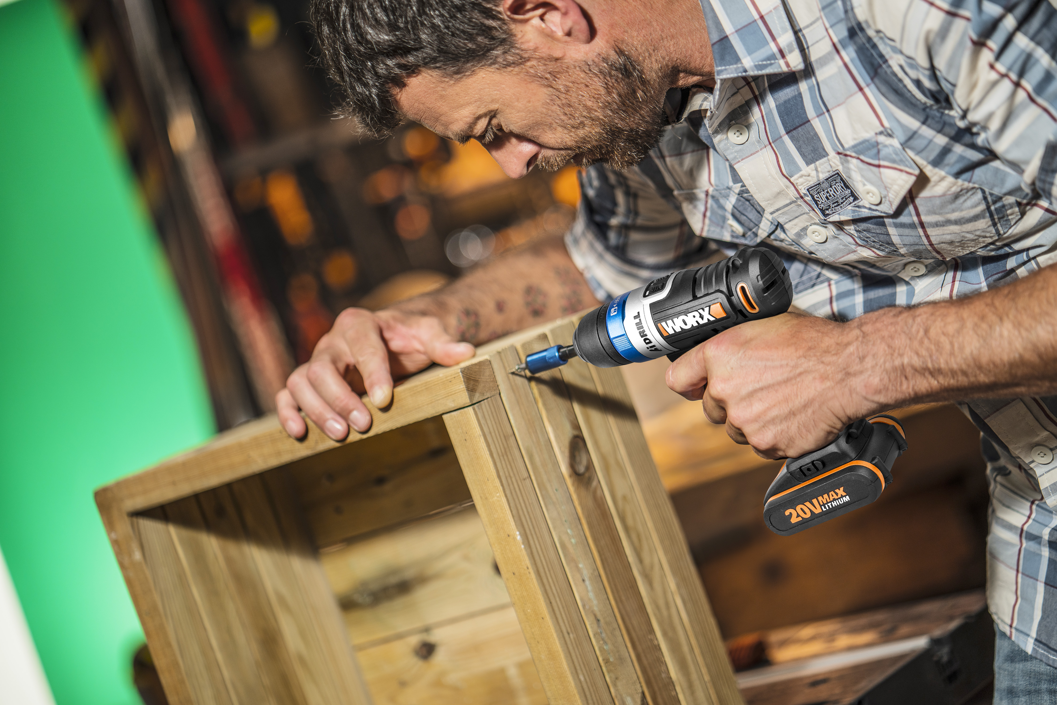 Worx WX178.1 - Taladro Atornillador Ai Drill 20V 2.0Ah (2 bat)