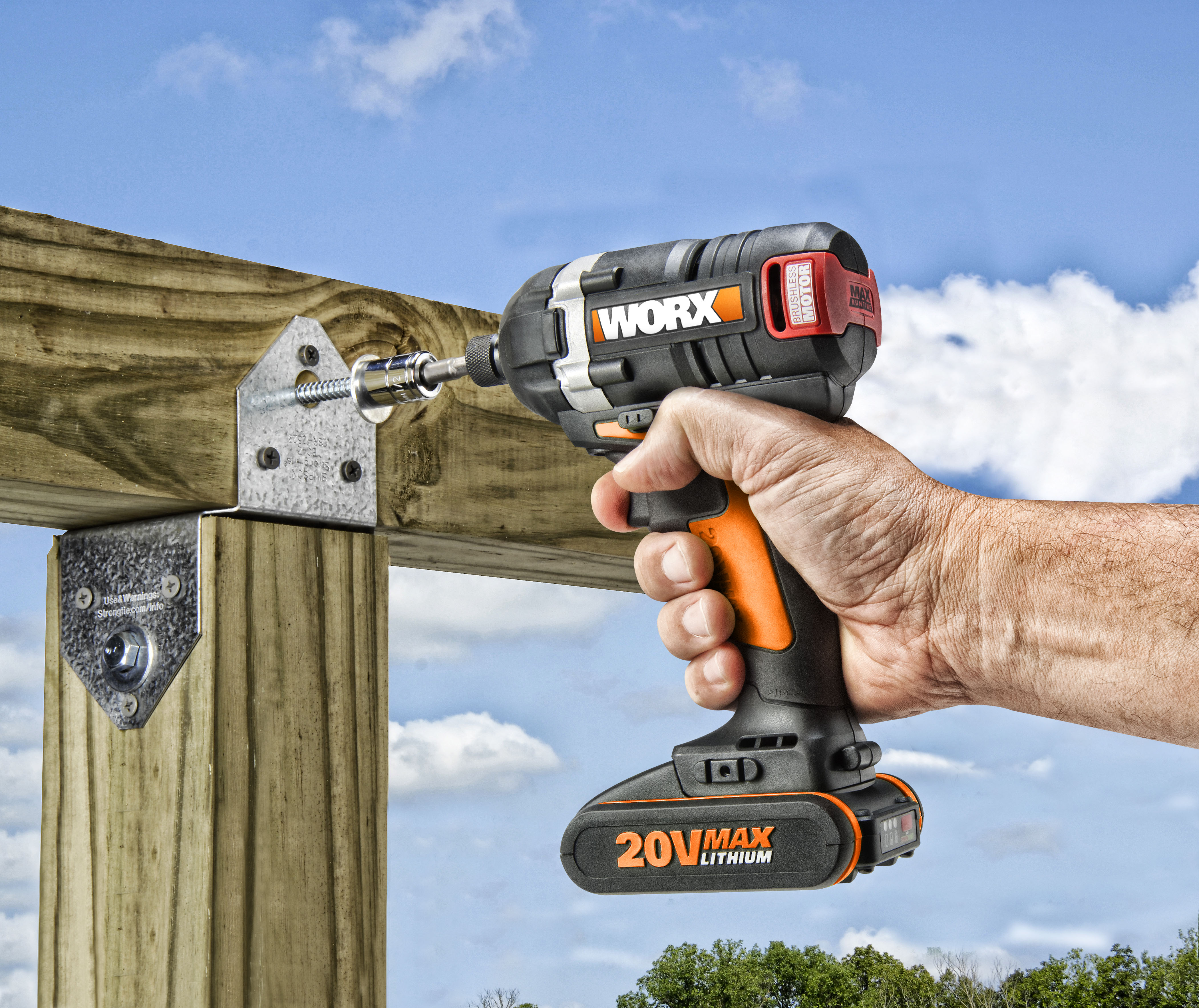 Worx WX292 - Atornillador de Impacto Brushless 20V 2.0Ah (2 bat)