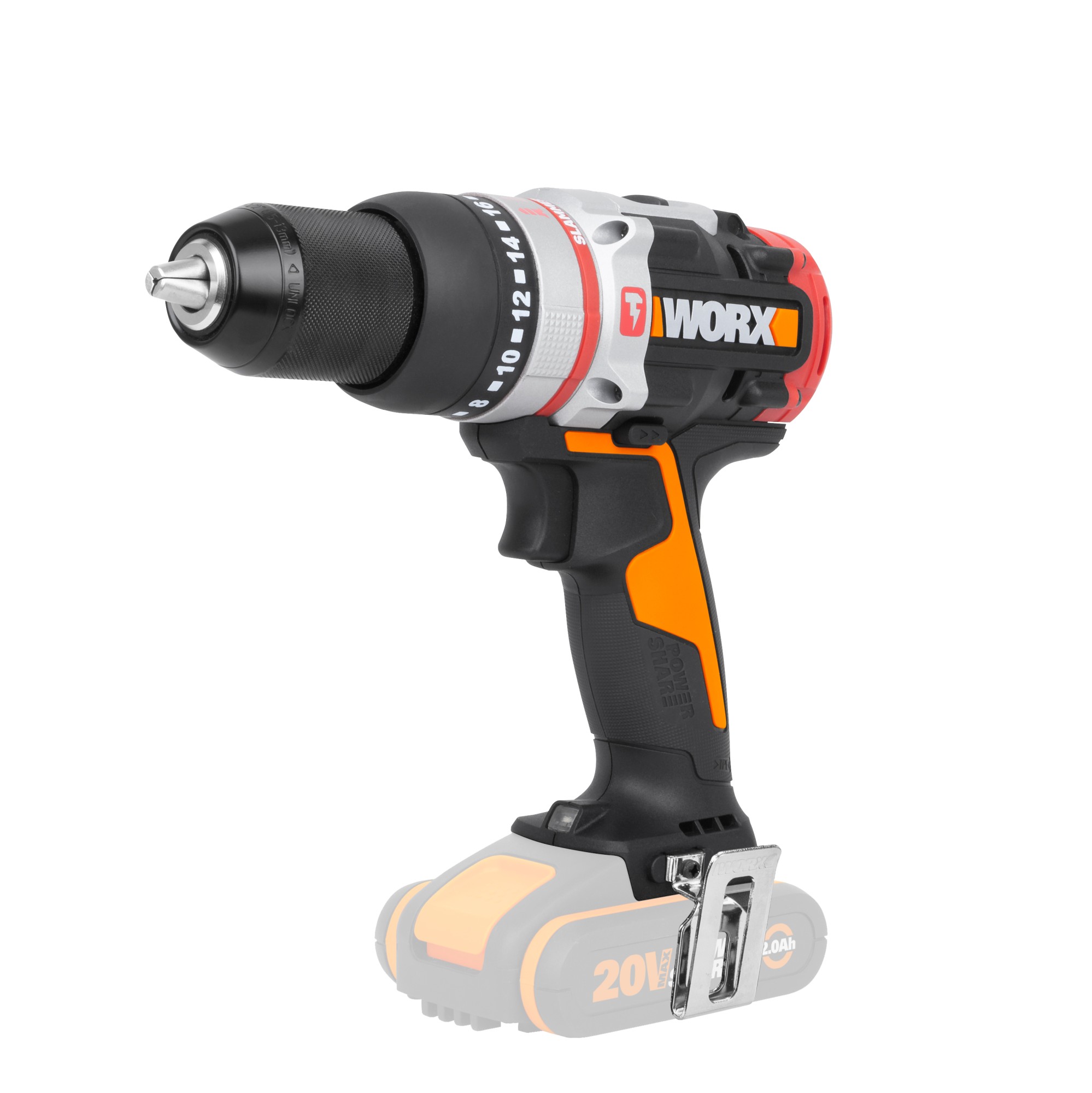 Worx DIY Worx WX354.9 - Taladro percutor Brushless Slammer Drill 20V (S/bat)