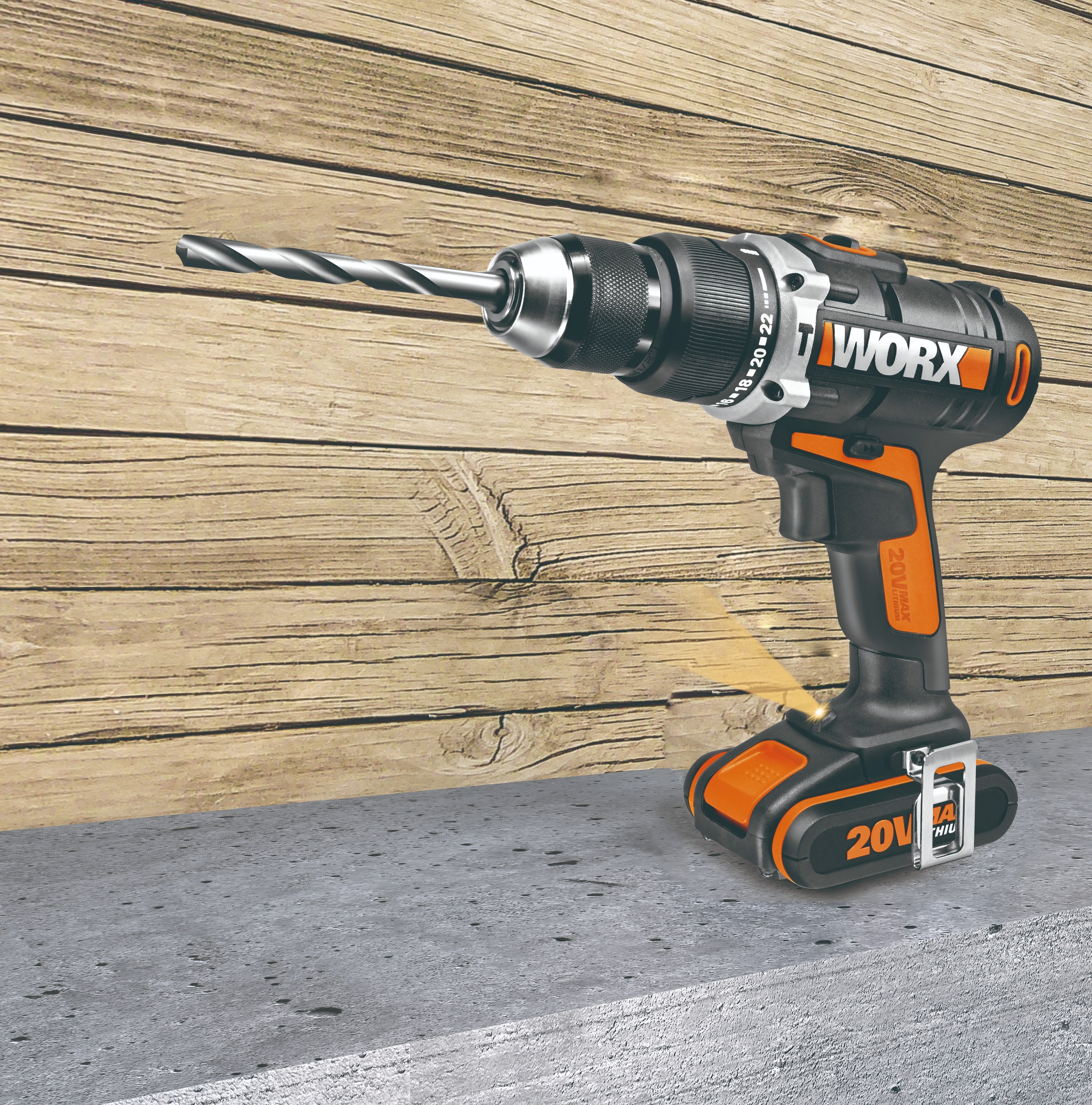 Worx WX372.9 - Taladro percutor 20V (S/bat)