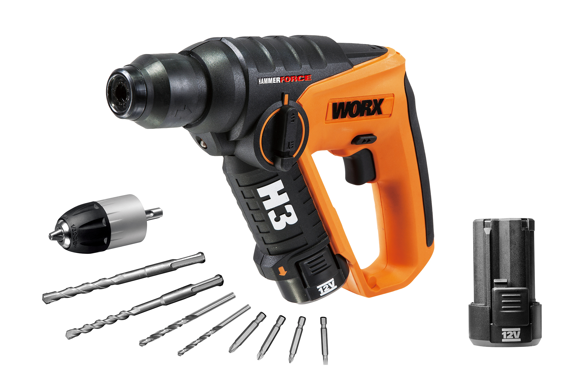 Worx DIY Worx WX382.6 - H3 Martillo / Taladro / Atornillador 12V 2.0Ah (2  bat)