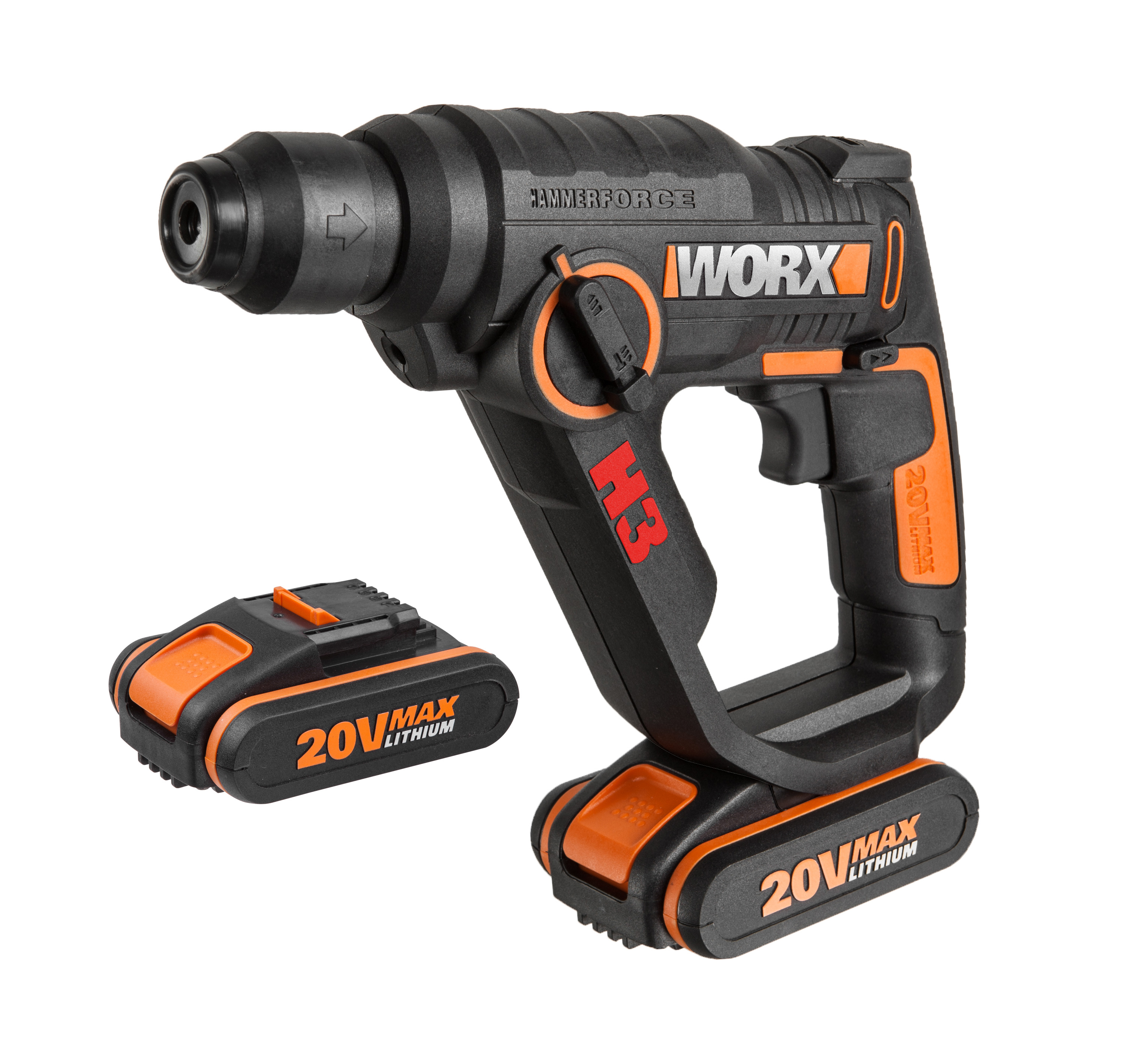Worx WX390.1 - H3 Martillo / Taladro / Atornillador 20V 2.0Ah (2 bat)