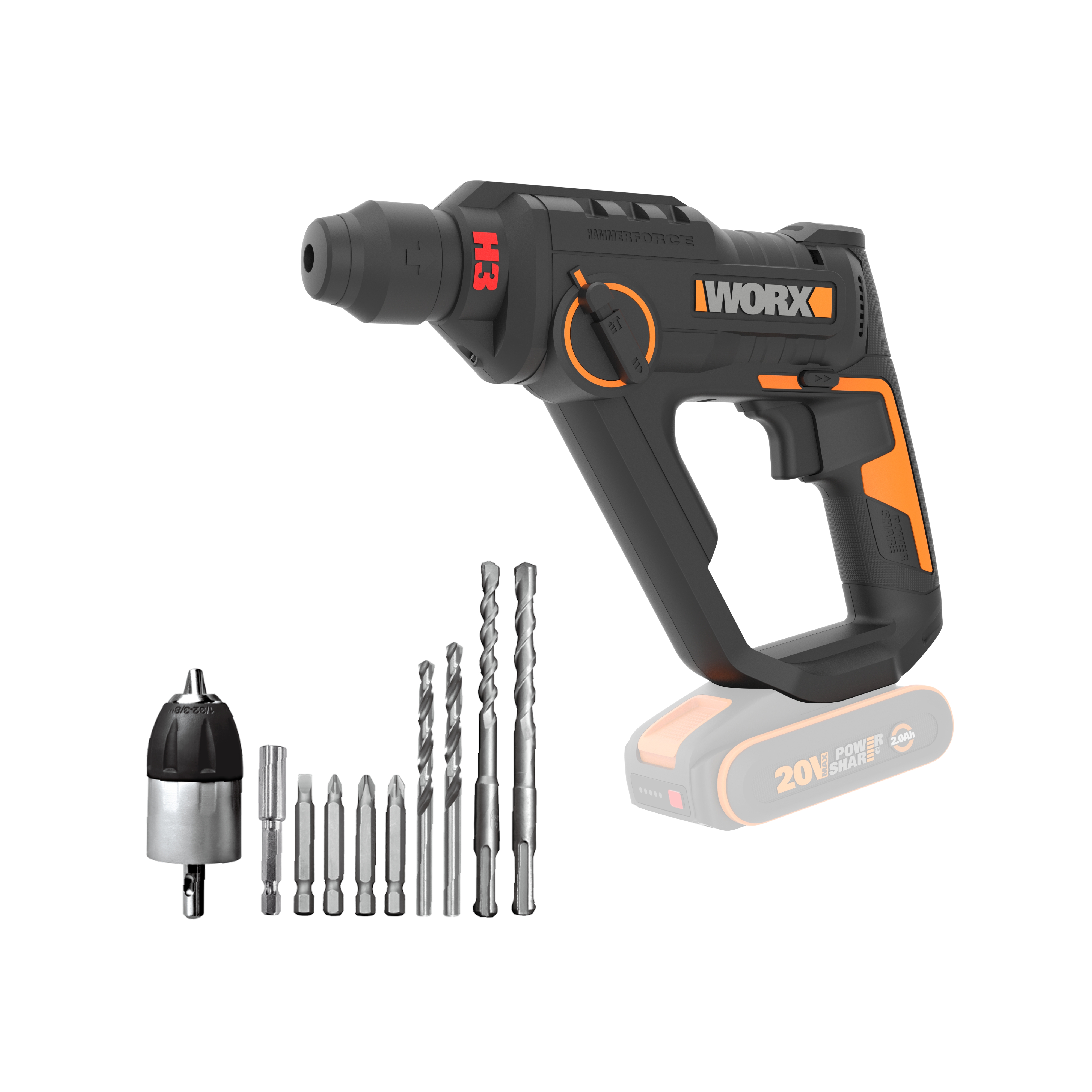 Martillo perforador H3 1,2J 20V (S/bat)