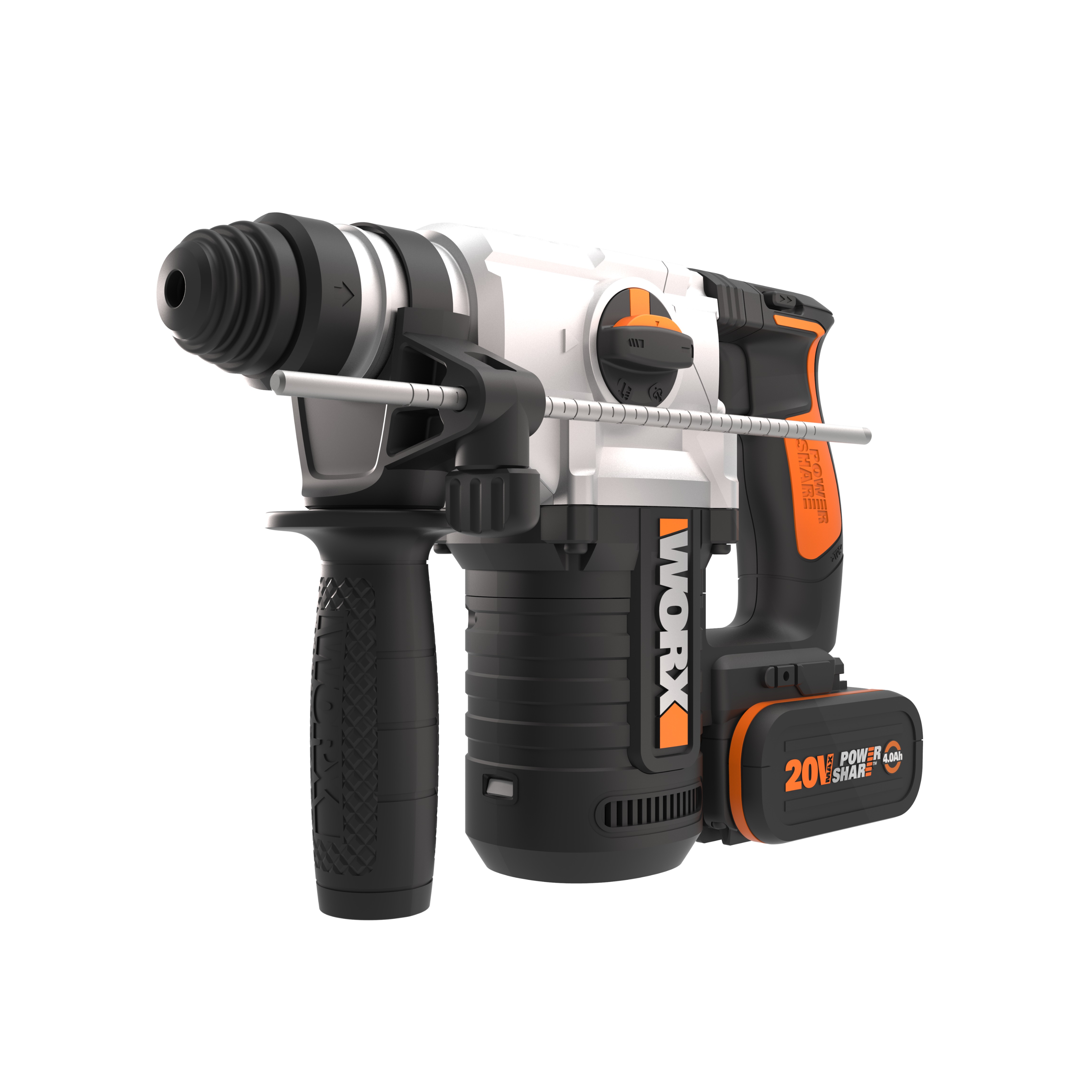 Worx WX392 - Martillo 4 Funciones 2,2J 20V 4.0Ah (2 bat)