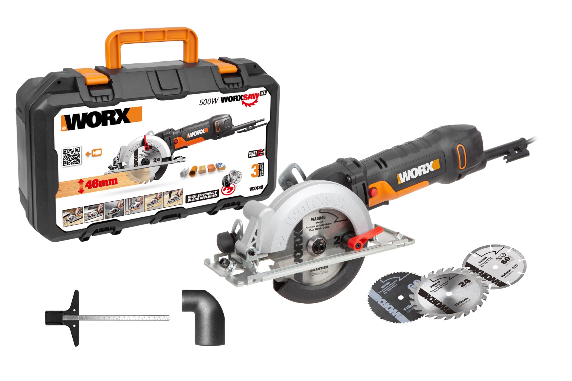 Worx WX439 - Sierra circular WorxSaw XL 480W 46mm