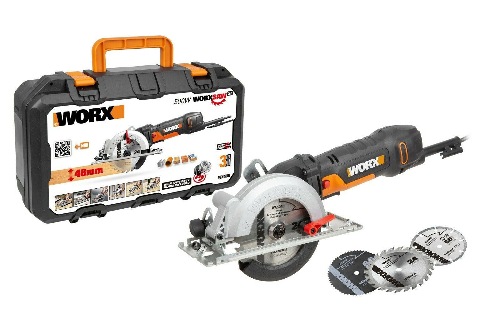 Worx WX439 - Sierra circular WorxSaw XL 480W 46mm
