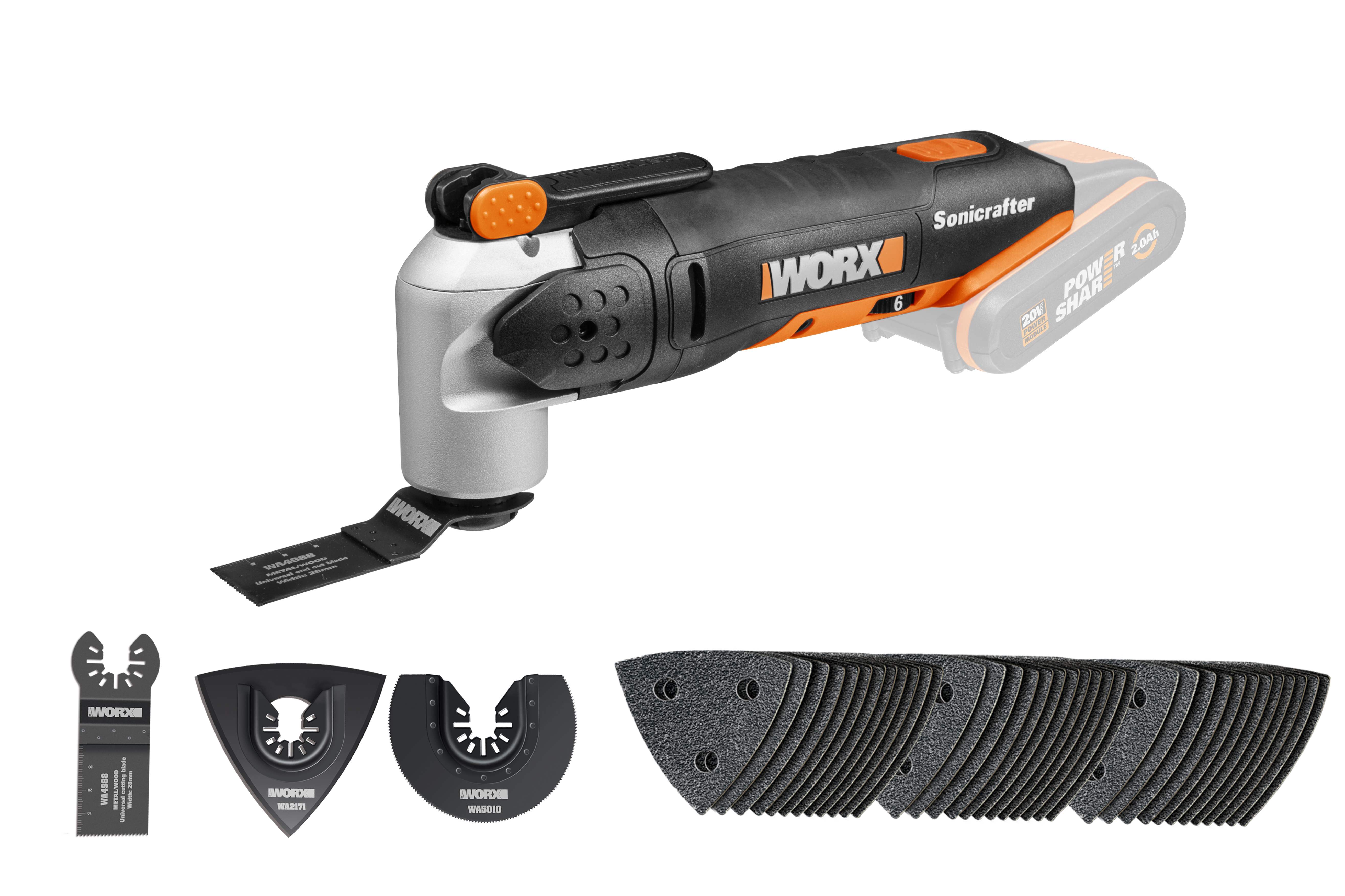Worx WX678.9 - Multiherramienta Sonicrafter Hyperlock 20V (S/bat)