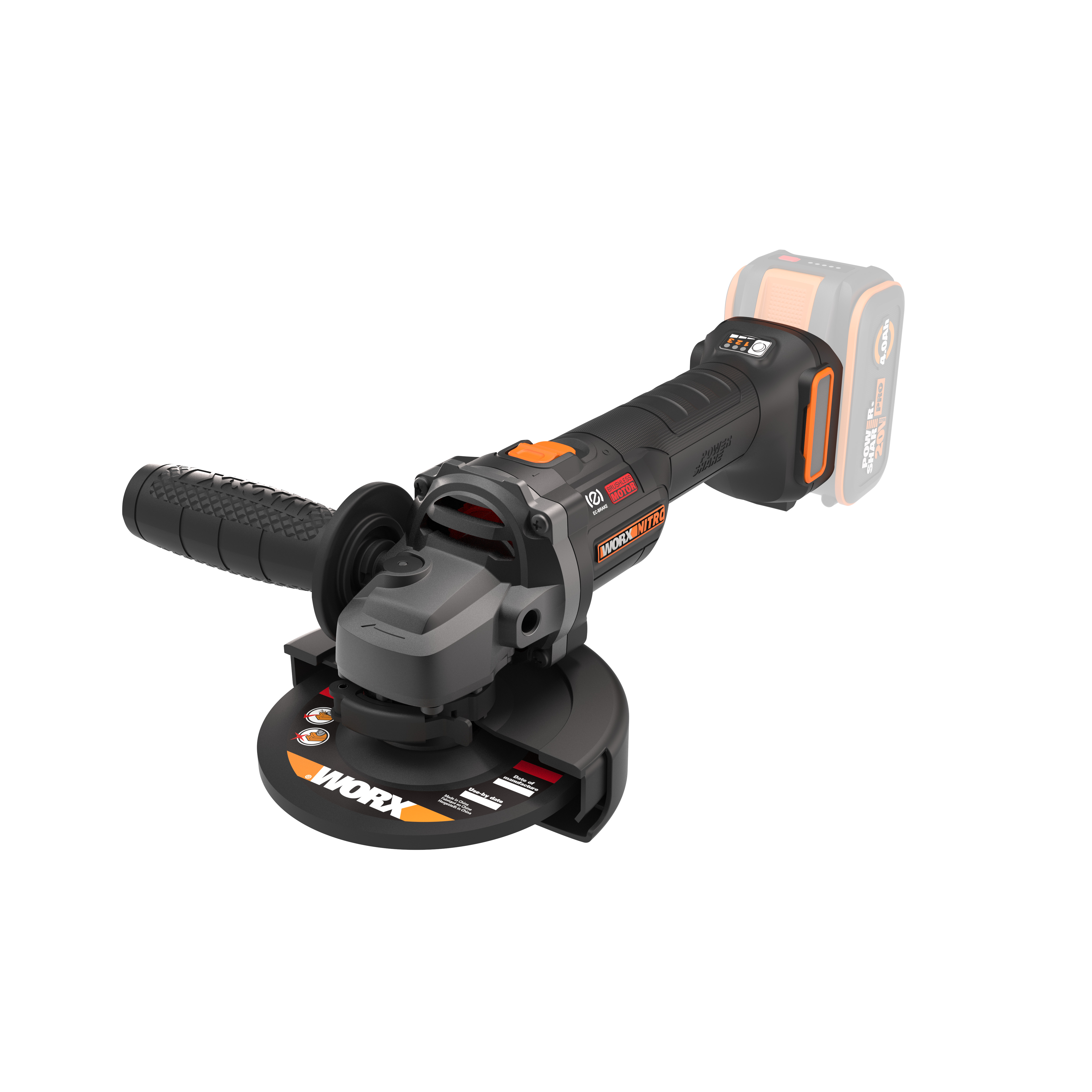 Worx WX814.9 - Amoladora angular 125mm BL NITRO 20V (S/bat)