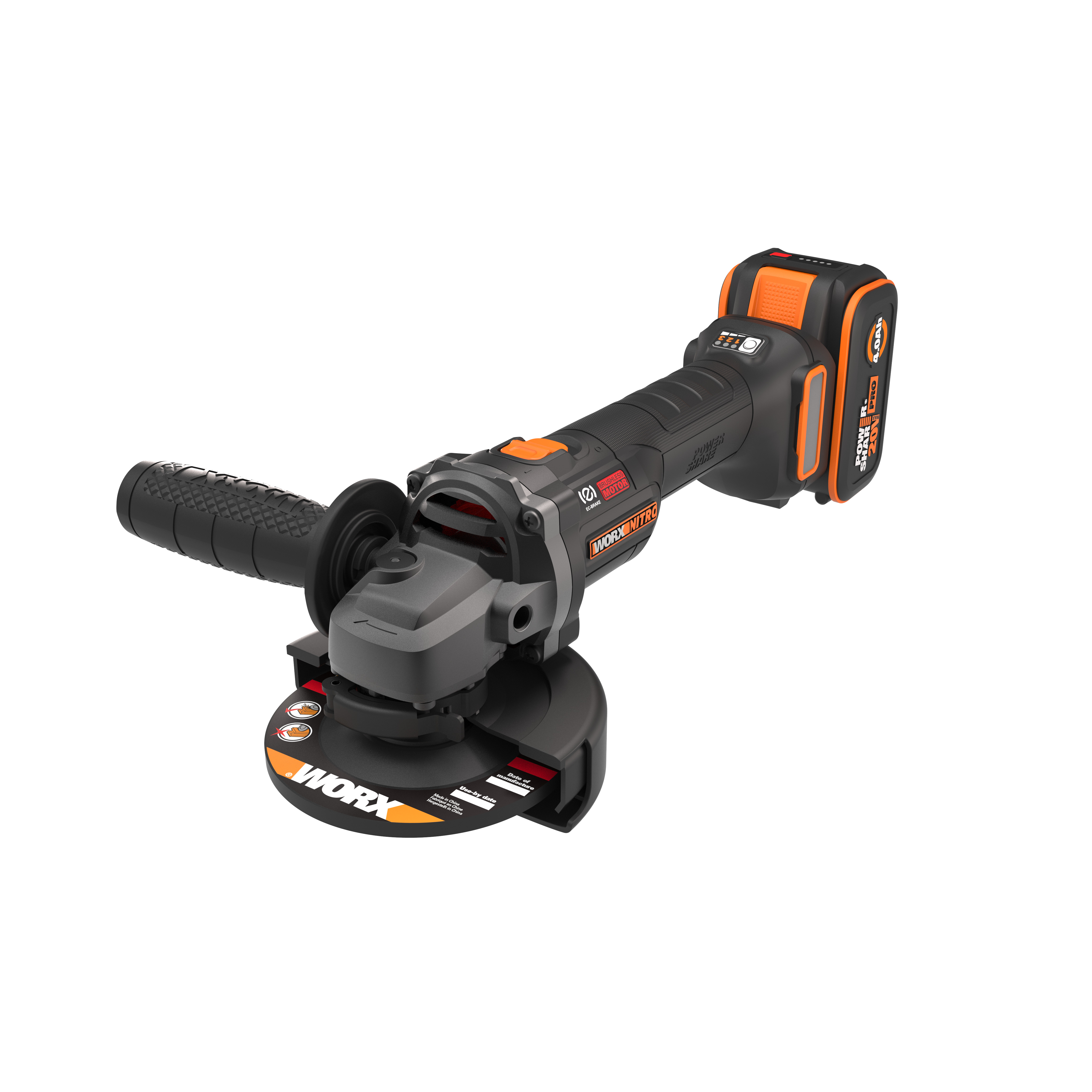 Worx WX815 - Amoladora angular 115mm BL NITRO 20V (1bat 4,0Ah)