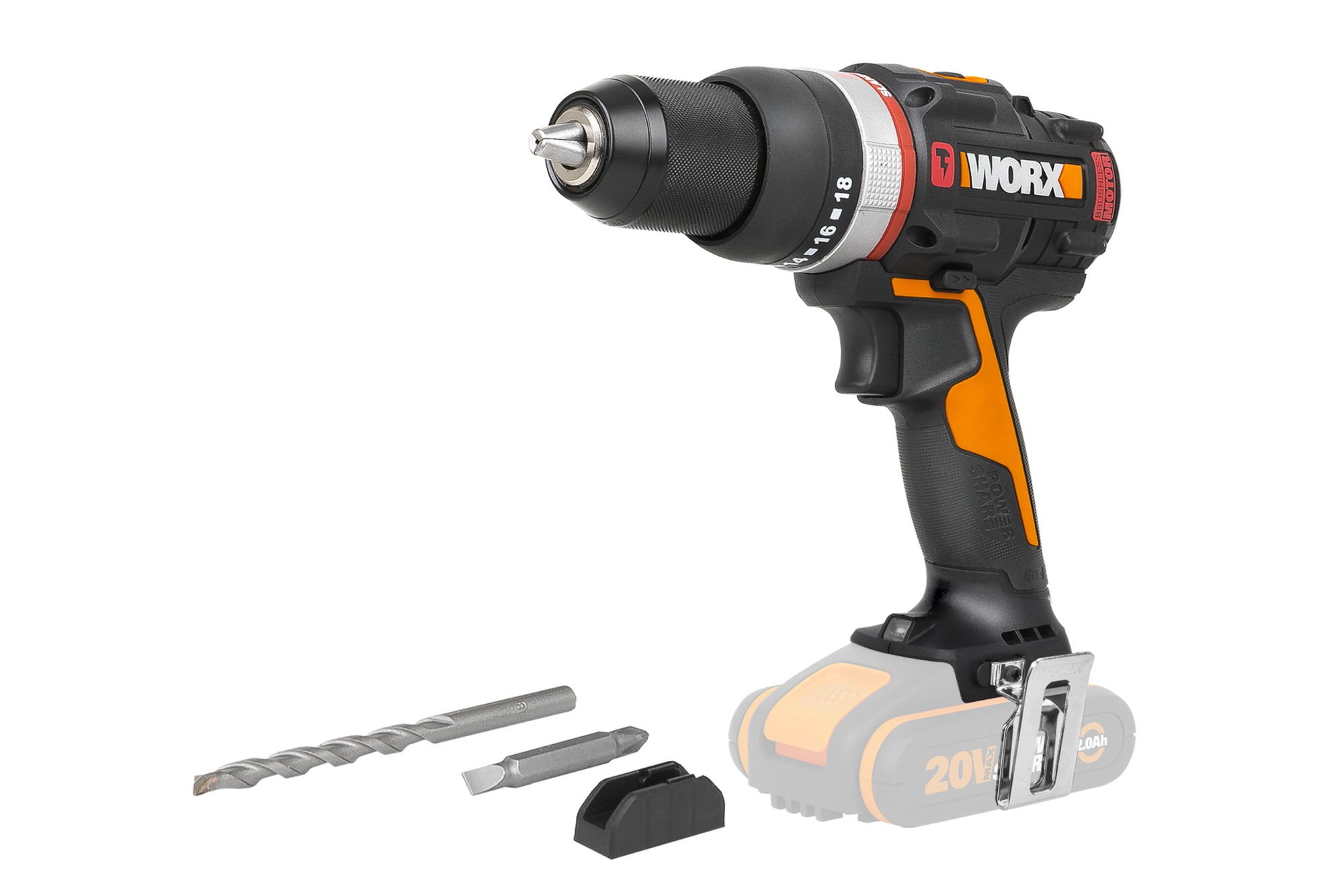 Worx DIY Worx WX-JCR.9 - Taladro percutor Brushless Slammer Drill 20V  (S/bat)