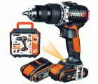 Worx WX373 - Taladro percutor Brushless 20V 2.0Ah (2 bat)