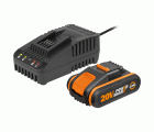 Worx WA3601 - Batería 20V 2Ah POWERSHARE + Cargador WA3860