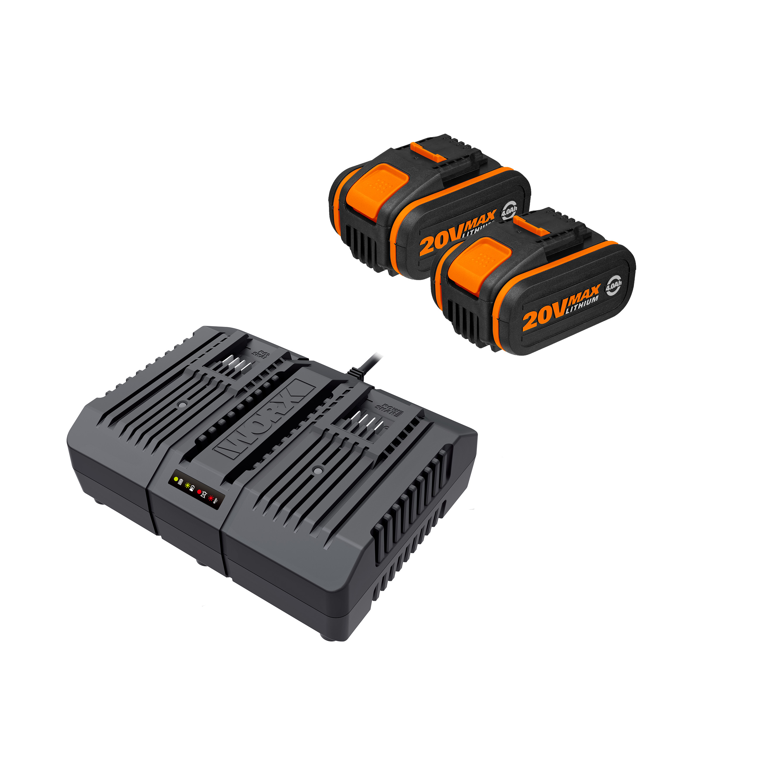 Pack 2 baterías 20V 4,0Ah + cargador doble