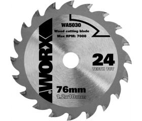 Worx WA5030 - Disco de corte madera Ø76mm 24T WX424