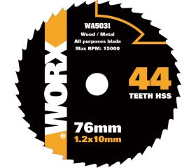 Worx WA5031 - Disco multiusos Ø76mm 44T WX424