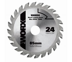 Worx WA5034 - Disco de corte madera Worxsaw 85mm 24T