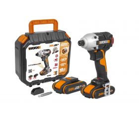 Worx WX261 - Atornillador Impacto Brushless 20V 2.0Ah (2 bat)