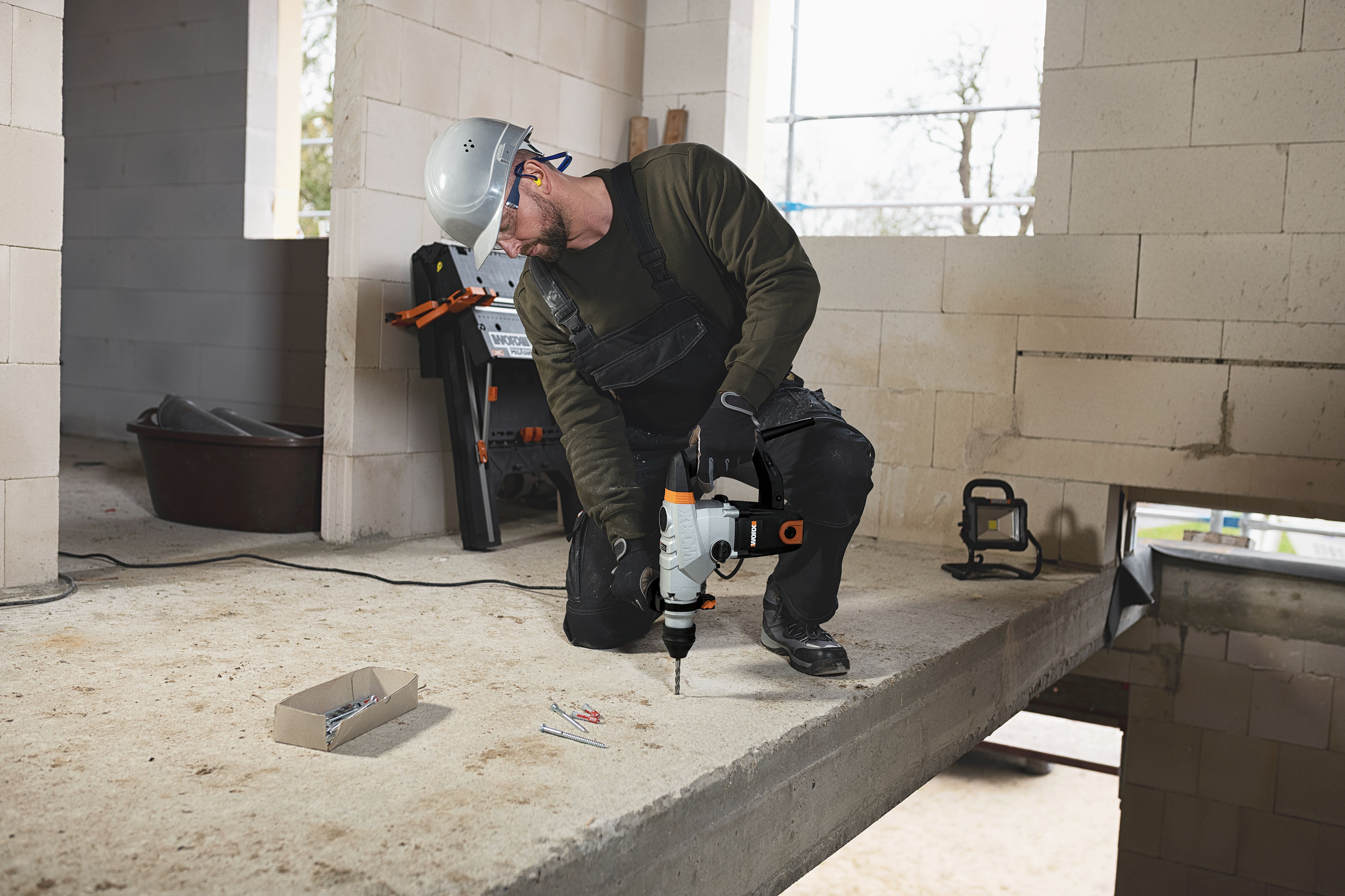 Worx WX333 - Martillo perforador 3 Funciones 1250W 5J