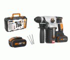 Worx WX380 - Martillo 4F Brushless 2,2J 20V 2 bat (4Ah + 4Ah)