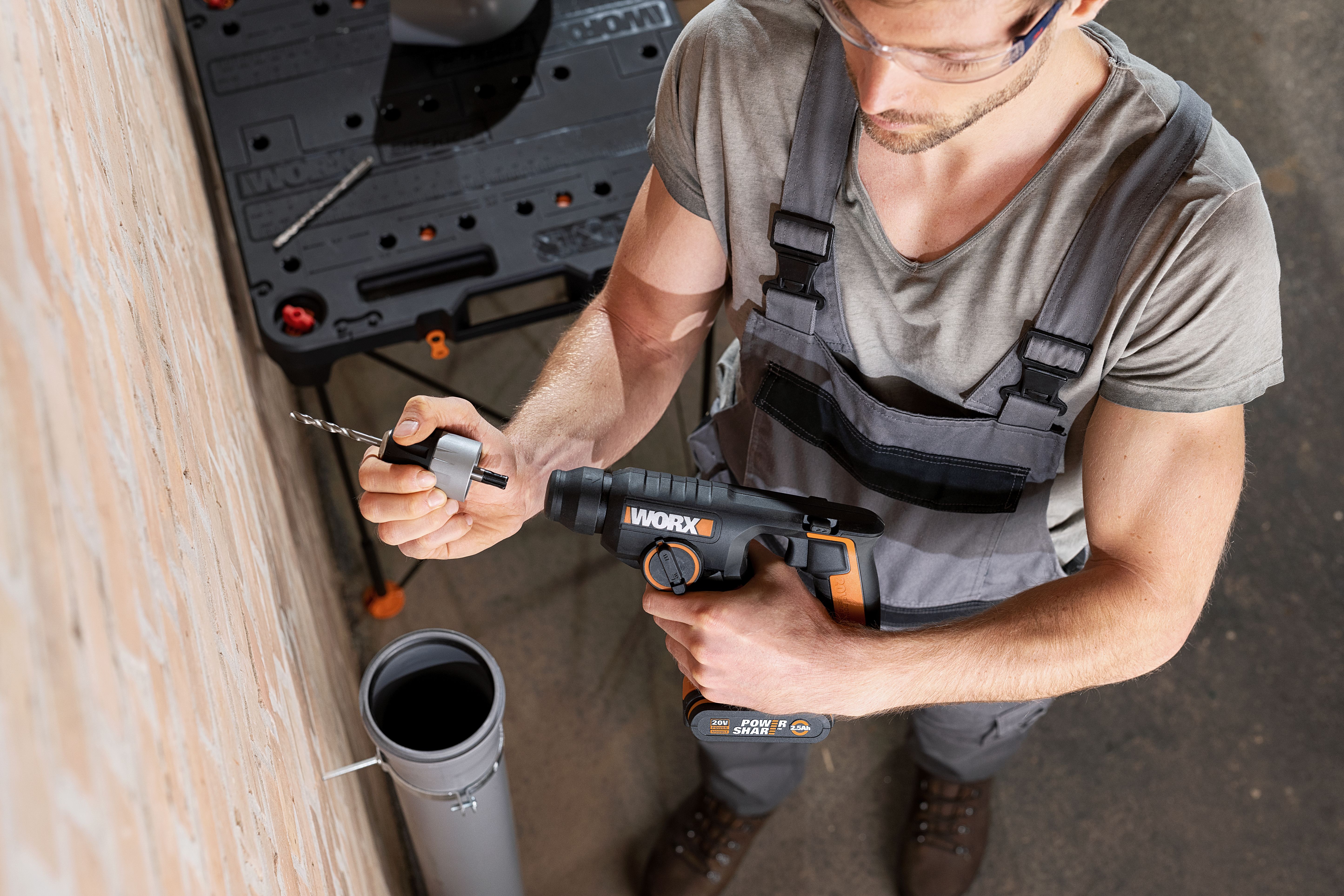 Worx WX394.91 - H3 Martillo/Taladro/Atornillador 20V sin batería