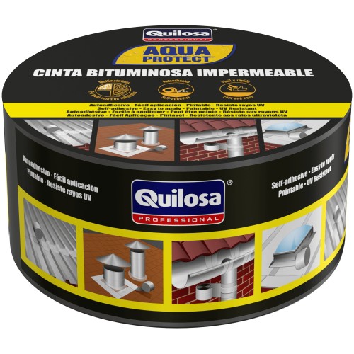 AQUA PROTECT Cinta Bituminosa Impermeable 10 cm x 10 m aluminio
